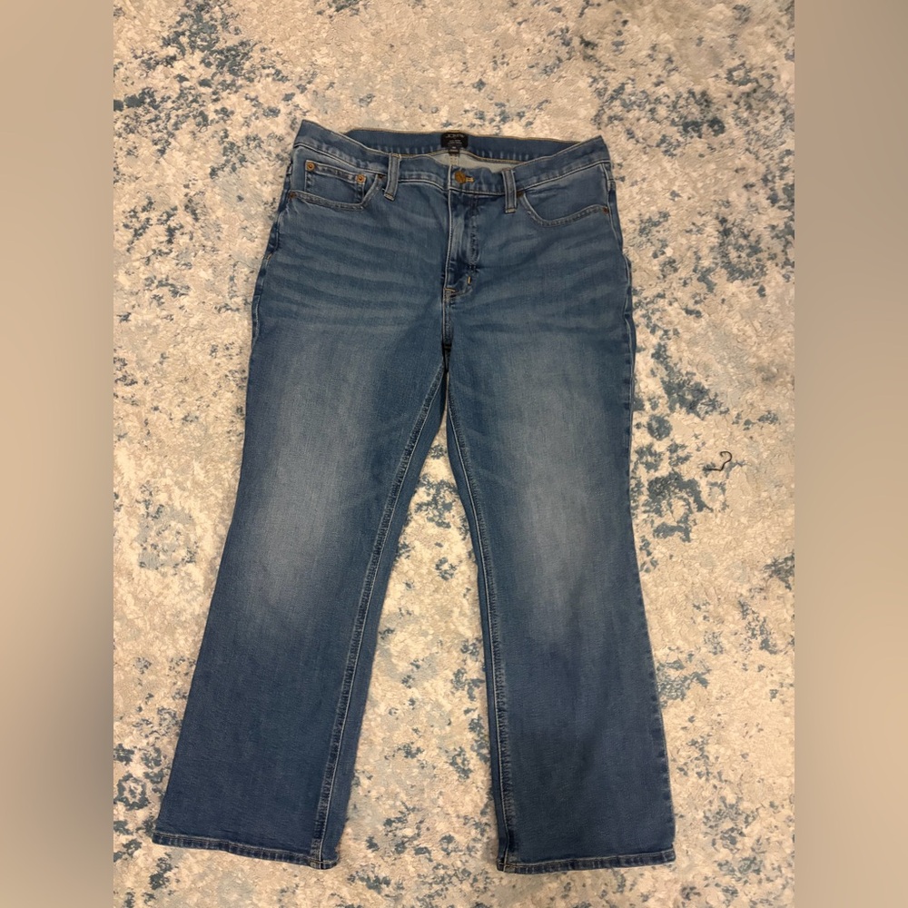 J. Crew Women's Mid Rise Flare Crop Jeans